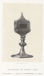 Silver reliquary from the Saint-Pierre church in Champagnac-le-Vieux, Reliquaire en argent doré,