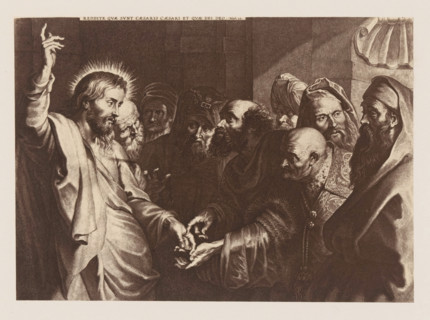 Photo reproduction of an engraving of Le denier de César by Lucas Vorsterman, after the painting by