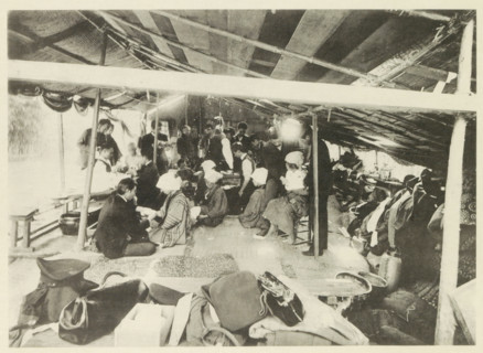University field hospital in Japan after an earthquake, page, photomechanical print, photographer: