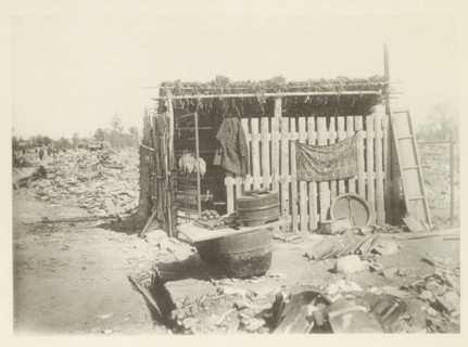 Temporary store in Japan after an earthquake, page, photomechanical print, Japan, cliché maker: