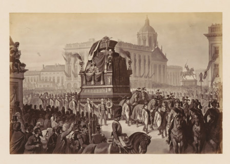 Cortège Funèbre de SM Léopold 1er - Place des Palais à l'angle de la rue Royale, Photo reproduction