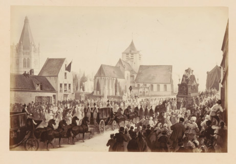 Cortège Funèbre - à son arrivée près de l'Eglise, Photo reproduction of a design of the funeral