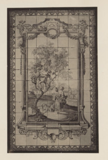 Tile wall of apple picking in the house of Antonin Terme, photograph, page, Liège, c. 1880 - in or