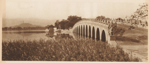 Bridge at the Summer Palace in Beijing, page, photomechanical print, photographer: Donald Mennie,