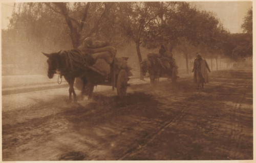 Away with a horse-drawn cart, page, photomechanical print, photographer: Donald Mennie, Beijing,