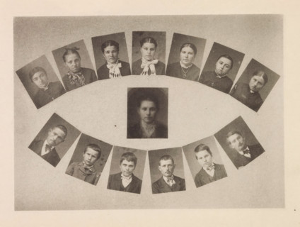 Thirteen portraits of inhabitants around the Montagne Noire, with a superimposition of these