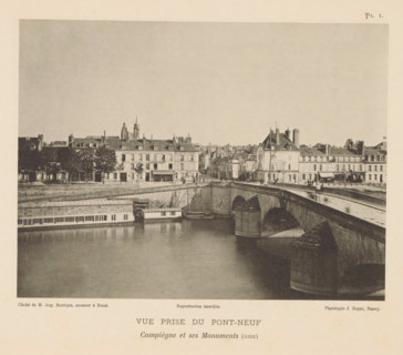 View of the Pont Neuf in Compiègne, France, Vue Prize du Pont-Neuf, Compiègne et ses Monuments