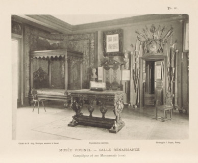 View of a room with Renaissance art in the Musée Antoine Vivenel in Compiègne, France, Musée