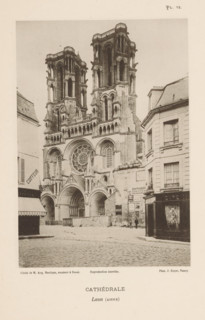 View of the Cathedral of Laon, France, Cathédrale, Laon (Aisne), page, photomechanical print,