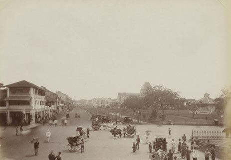View of a square behind a courthouse in Singapore, View at back of Police Court. S.pore, album