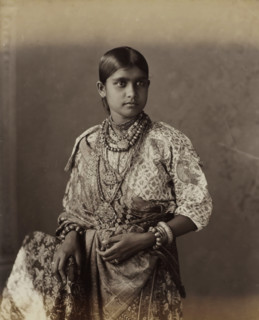 Kandian Lady, Portrait of a young woman from Kandy in Ceylon, album page, photograph, Part of Album