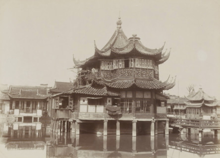 Mandarin teahouse in Chinatown Shanghai, album page, photograph, Part of Album with 50 photos of a