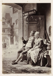 The Two Old Men on the Thor Way, Photographic reproduction of a painting by AG von Ramberg,