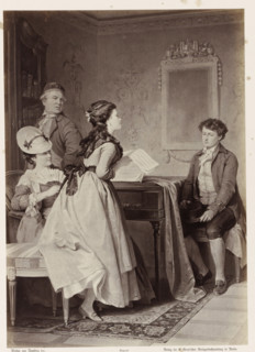 Hermann and the Neighbor's Daughters, Photographic reproduction of a painting by AG von Ramberg,