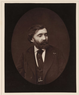 De Bornier. Ne a Lunel, en 1825, Portrait of Henri de Bornier, page, photomechanical print,