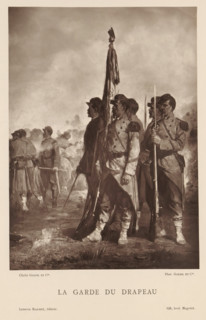 Photo reproduction of the painting La Garde du Drapeau by Alexandre Protais, La Garde du Drapeau,