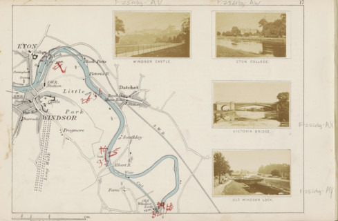 View of Eton College and the Thames, Eton College, photograph, page, photographer: Henry W. Taunt,