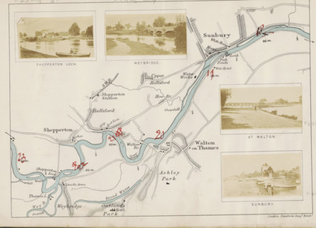 Shepperton lock, View of a lock in the Thames at Shepperton, photograph, page, photographer: Henry
