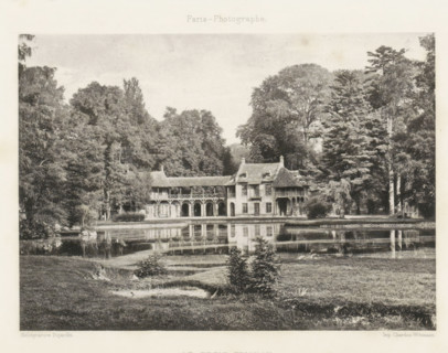 View of Le Hameau de la Reine at Versailles, Le Petit Trianon, page, photomechanical print,