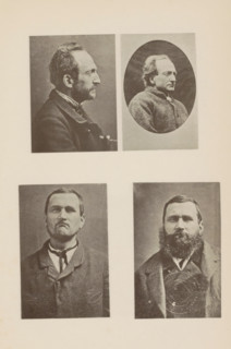 Portraits of two criminals, with and without beards, page, photomechanical print, France, c. 1881 -