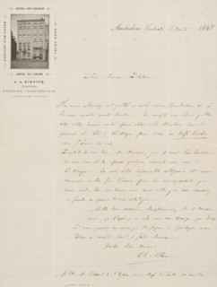 Letter to Philip Zilcken, letter, Letter contains notes from Philip Zilcken on verso., writer