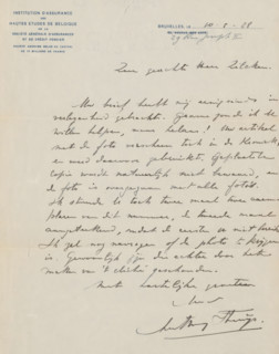 Letter to Philip Zilcken, letter, writer (clerical worker): Anthony Struys, Brussels, 1928-05-28,