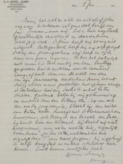 Letter to Anna Dorothea Dirks, letter, Dated January 5. In later hand 1922., writer (clerical