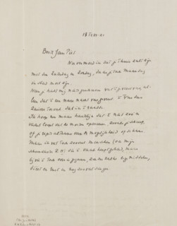 Letter to Jan Veth, letter, writer (clerical worker): Richard Nicolaüs Roland Holst, 1921-02-18,