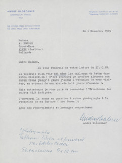 Letter to Françoise WM Bonger, letter, watermark, writer (clerical worker): André Gloeckner,
