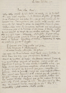 Letter to Andries Bonger, letter, writer (clerical worker): Émile Bernard, Cairo (city),