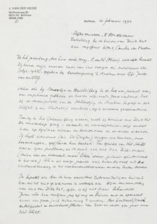 Letter to Rijksmuseum Amsterdam, letter, Two small notes are kept with the letter., writer