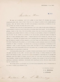Letter to Lambertus Hardenberg (1822-1900), letter, writer (clerical worker): Pierre Louis