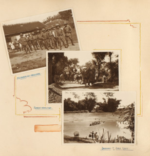 Soldiers and transport at Grobogan, album page, photograph, Album page with three photos of