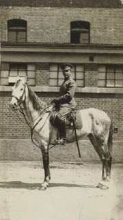 Arthur Moos on horseback in the uniform of the 20th Uhlanen regiment, May 1916, in Ludwigsburg,
