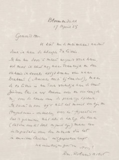 Letter to Wolbert J. Vroom, letter, writer (clerical worker): Richard Nicolaüs Roland Holst,