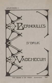 Cover of: Bernoulli's Vademecum, 1902, wrapper, photomechanical print, collector's mark: 'R:MVS.',