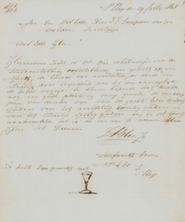Letter to Jan Jacob Lampsins van den Velden, letter, writer (clerical worker): Joseph Bles, The