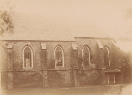South side of the St. Nicholas Church in Dwingeloo, photograph, annotation: '12', annotation: