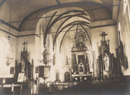 Interior of the former Roman Catholic church in Horssen, photograph, annotation: 'B', annotation: