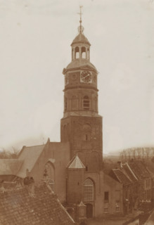 Tower of the St. Lambertus Church in Buren, photograph, annotation: 'NH Kerk, Buren', annotation: