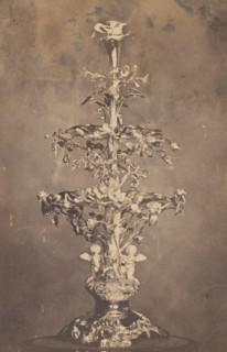 A photograph of a silver centerpiece or 'coupe de mariage' crafted by the Amsterdam silversmith