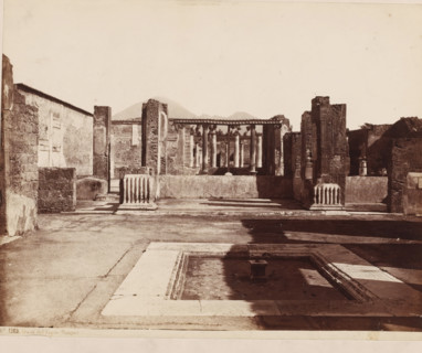 Casa del fauno, Remains of the House of the Faun at Pompeii, Pompeii, photograph, inscription: