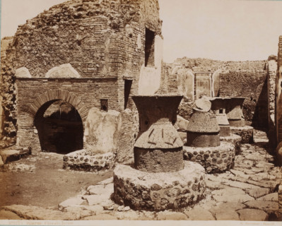 Casa dei Fornai, Remnants of a bakery in Pompeii, Pompei, photograph, number: 'No. 1224.',