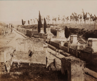 View of the Strada delle Tombe in Pompeii, Italy, Strada delle Tombe, Pompei, photograph,