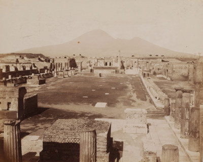 View of the Forum in Pompeii, Pompei, photograph, number: '1202.', collector's mark: 'VOSMAER',