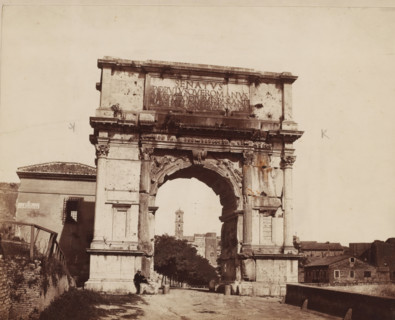 Arco di Tito (Rome), Triumphal Arch of Titus in Rome, Italy, photograph, collector's mark: 'RIJKS