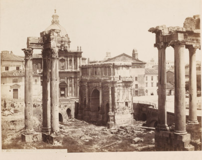 Tempio di Vespasiano e Arco di Septimus Severus (Roma), Ruin of the temple of Vespasian and the