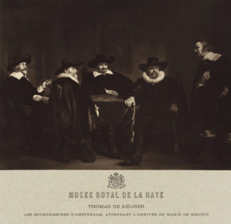 Photo reproduction of a painting by Thomas de Keyser, 'The Mayors of Amsterdam Learn of the Arrival
