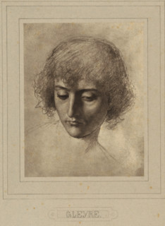 Photo reproduction of a drawing by Charles Gleyre (head of a young man), photograph, publisher: