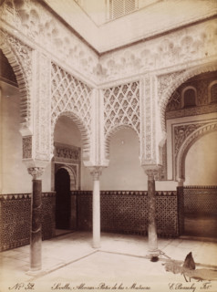 Courtyard of the Alcazar in Seville, No. 52, photograph, Seville, Alcazar - Patio de las Muñecas.,